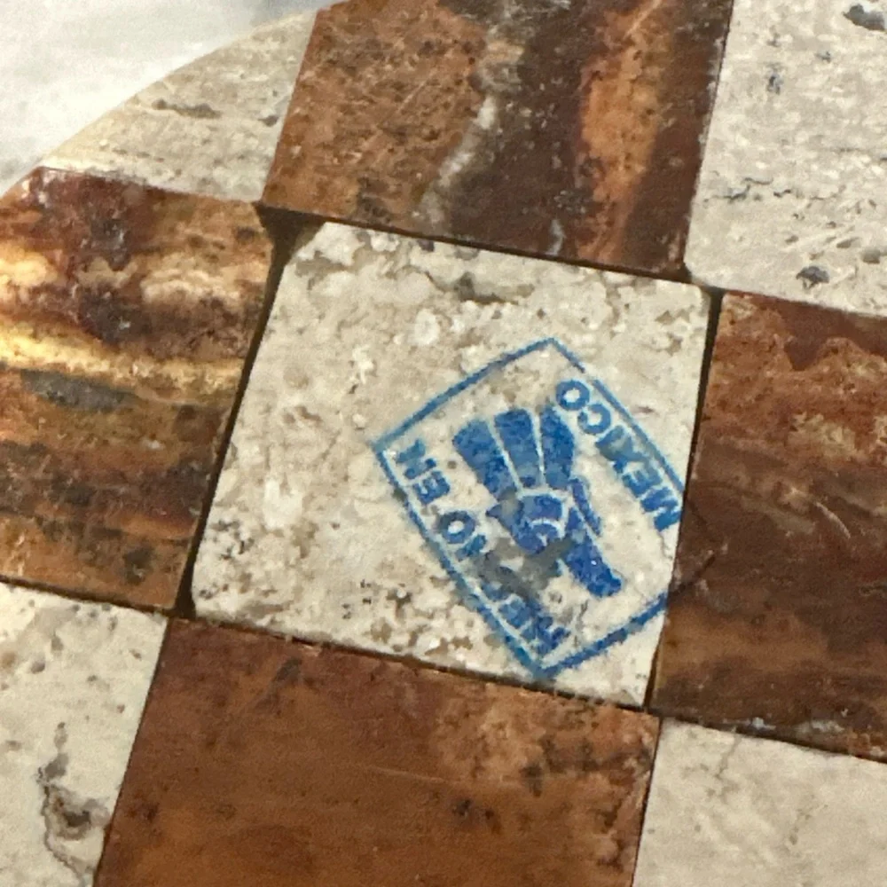 Rare Checkered Stone/ marble ash tray